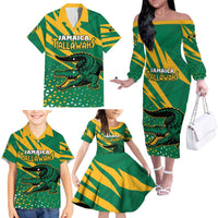 Custom Jamaica Cricket Tallawahs Family Matching Off The Shoulder Long Sleeve Dress and Hawaiian Shirt Fi Wi Tallawahs Champions - Wonder Print Shop