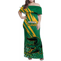 Custom Jamaica Cricket Tallawahs Family Matching Off Shoulder Maxi Dress and Hawaiian Shirt Fi Wi Tallawahs Champions - Wonder Print Shop