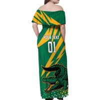 Custom Jamaica Cricket Tallawahs Family Matching Off Shoulder Maxi Dress and Hawaiian Shirt Fi Wi Tallawahs Champions - Wonder Print Shop