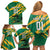 Custom Jamaica Cricket Tallawahs Family Matching Off Shoulder Short Dress and Hawaiian Shirt Fi Wi Tallawahs Champions - Wonder Print Shop
