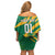 Custom Jamaica Cricket Tallawahs Family Matching Off Shoulder Short Dress and Hawaiian Shirt Fi Wi Tallawahs Champions - Wonder Print Shop