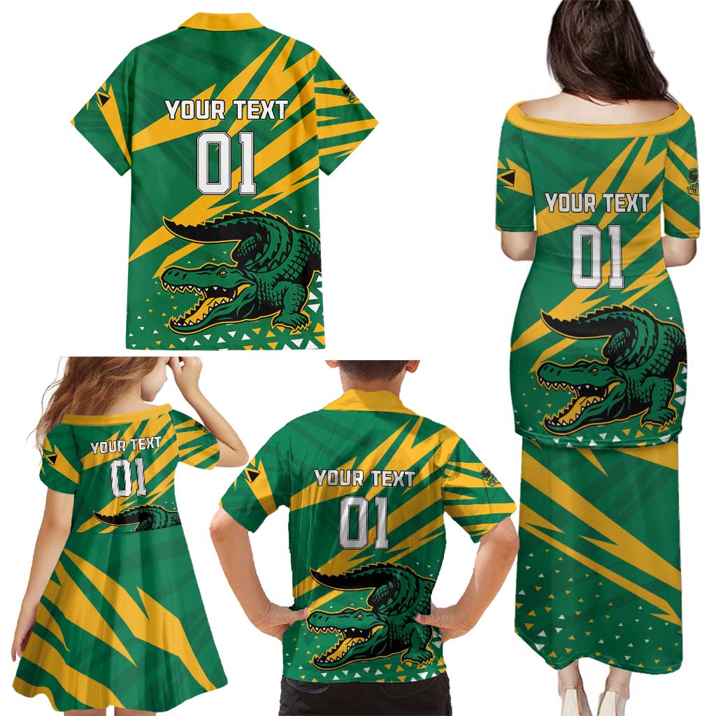 Custom Jamaica Cricket Tallawahs Family Matching Puletasi and Hawaiian Shirt Fi Wi Tallawahs Champions - Wonder Print Shop