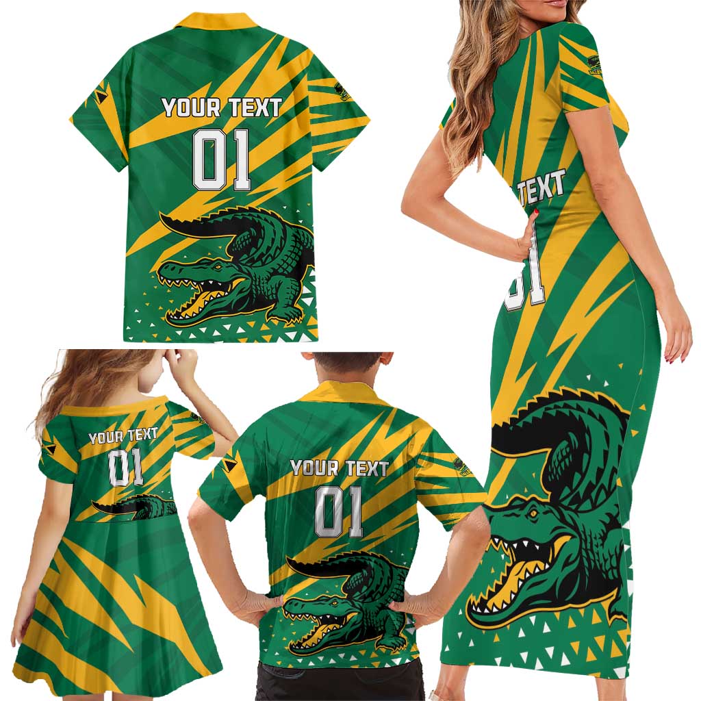 Custom Jamaica Cricket Tallawahs Family Matching Short Sleeve Bodycon Dress and Hawaiian Shirt Fi Wi Tallawahs Champions - Wonder Print Shop