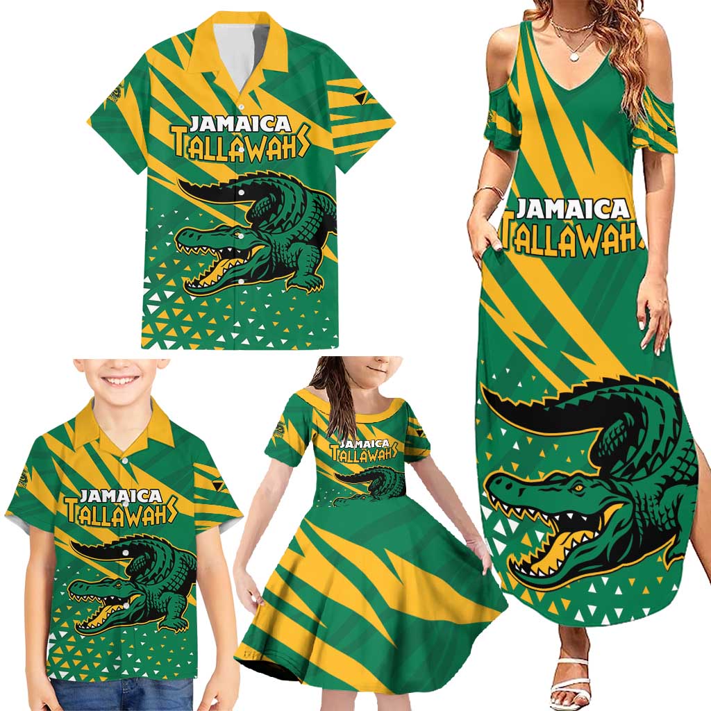 Custom Jamaica Cricket Tallawahs Family Matching Summer Maxi Dress and Hawaiian Shirt Fi Wi Tallawahs Champions - Wonder Print Shop
