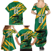 Custom Jamaica Cricket Tallawahs Family Matching Summer Maxi Dress and Hawaiian Shirt Fi Wi Tallawahs Champions - Wonder Print Shop