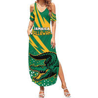 Custom Jamaica Cricket Tallawahs Family Matching Summer Maxi Dress and Hawaiian Shirt Fi Wi Tallawahs Champions - Wonder Print Shop