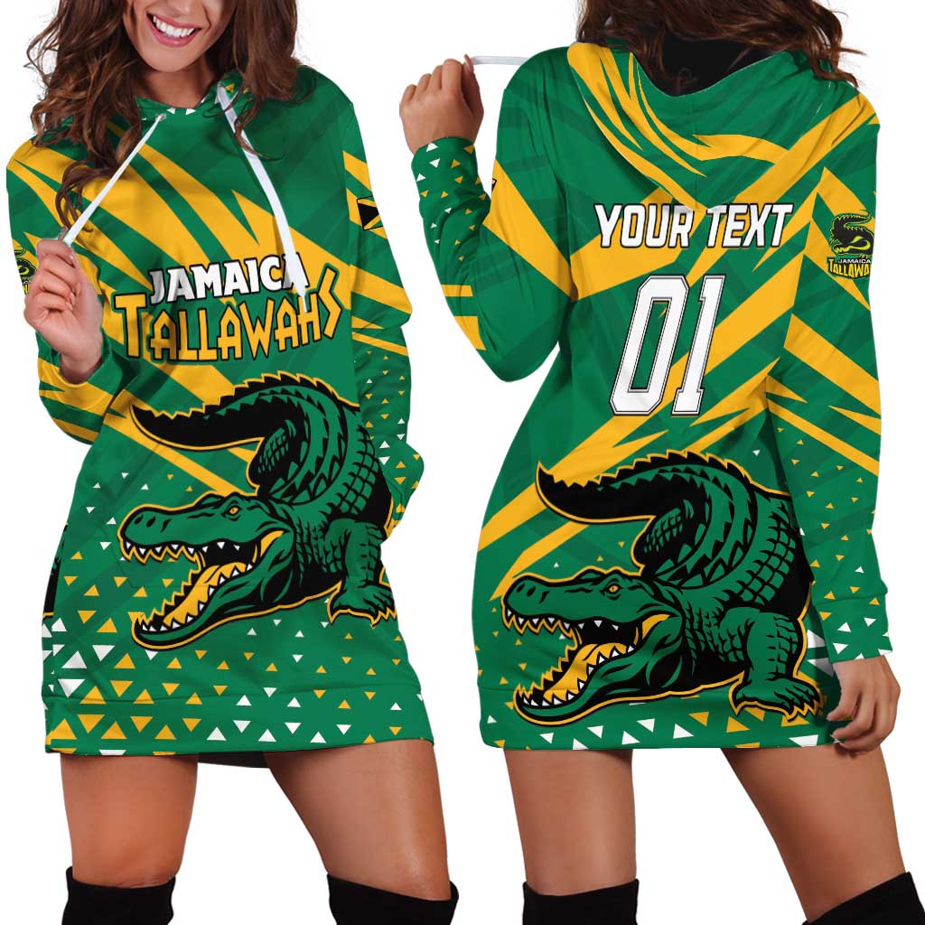 Custom Jamaica Cricket Tallawahs Hoodie Dress Fi Wi Tallawahs Champions - Wonder Print Shop