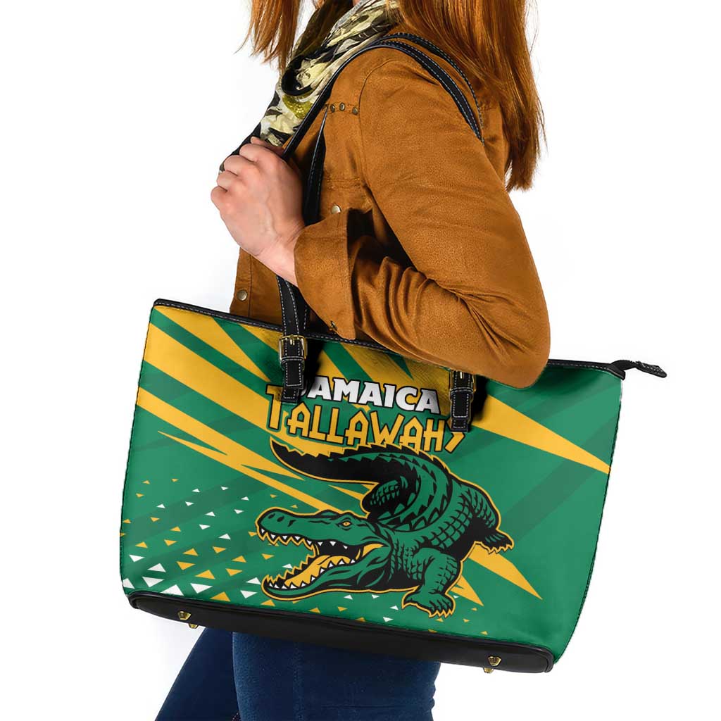 Jamaica Cricket Tallawahs Leather Tote Bag Fi Wi Tallawahs Champions - Wonder Print Shop