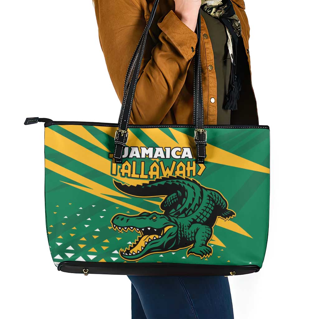 Jamaica Cricket Tallawahs Leather Tote Bag Fi Wi Tallawahs Champions - Wonder Print Shop