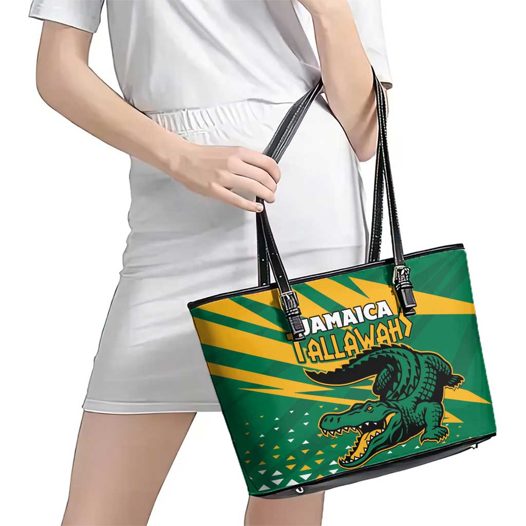 Jamaica Cricket Tallawahs Leather Tote Bag Fi Wi Tallawahs Champions - Wonder Print Shop