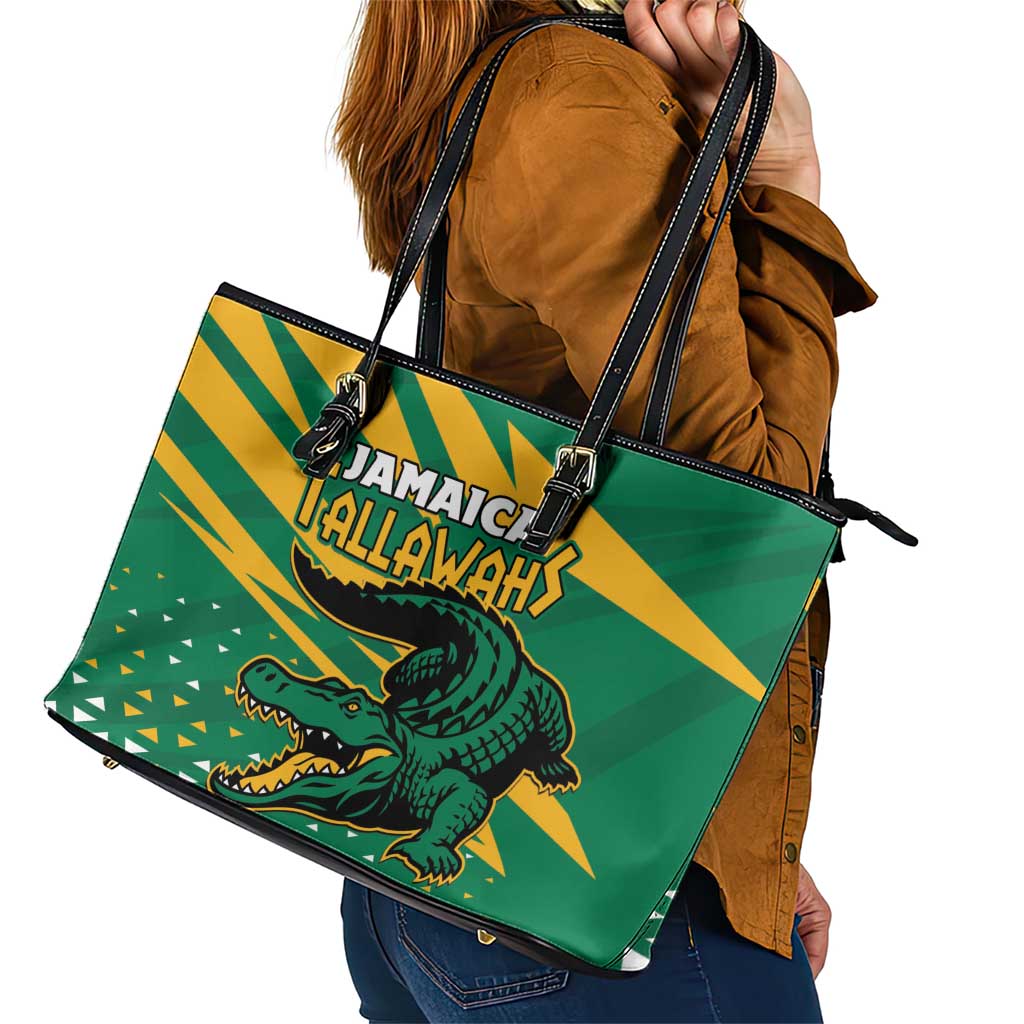 Jamaica Cricket Tallawahs Leather Tote Bag Fi Wi Tallawahs Champions - Wonder Print Shop
