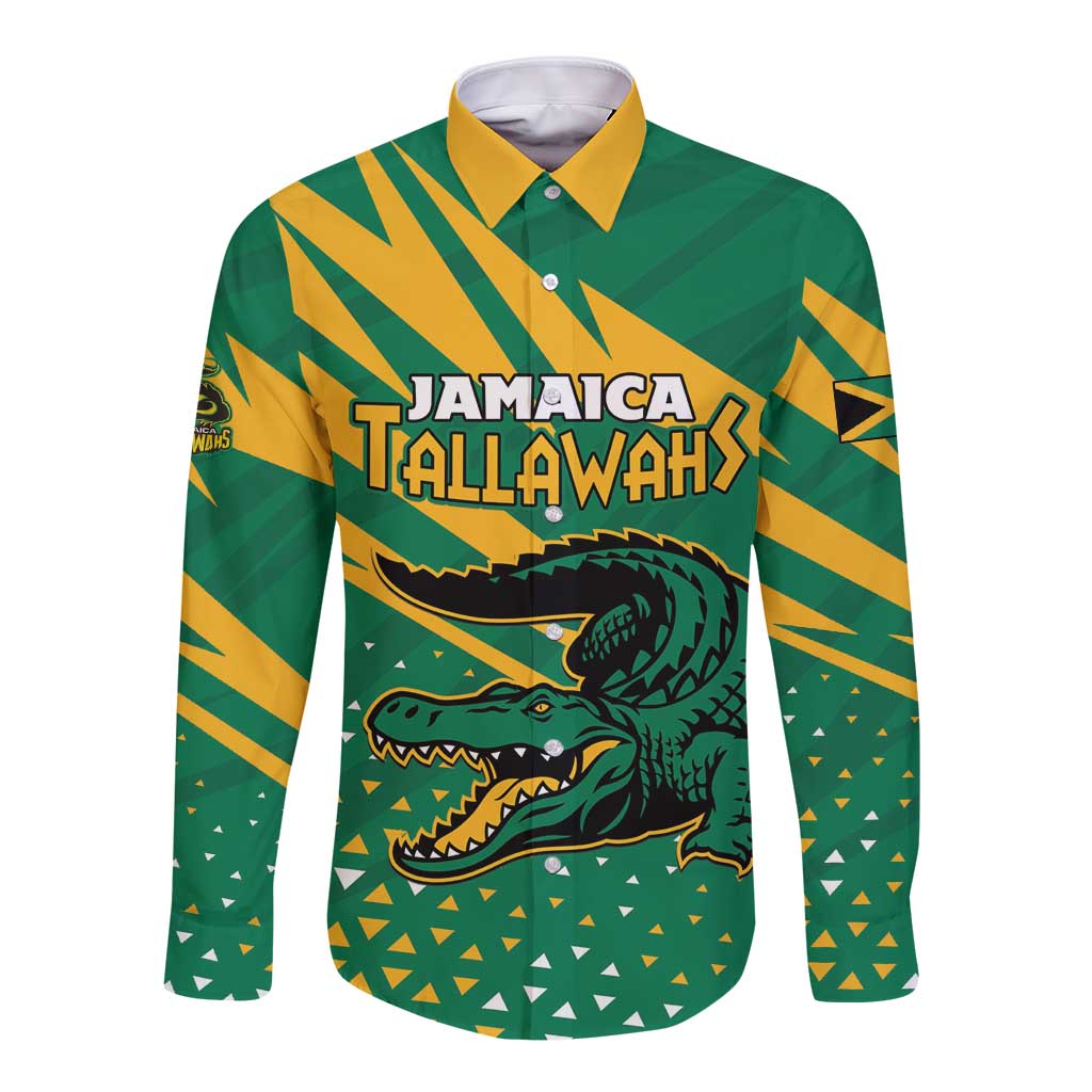 Custom Jamaica Cricket Tallawahs Long Sleeve Button Shirt Fi Wi Tallawahs Champions - Wonder Print Shop