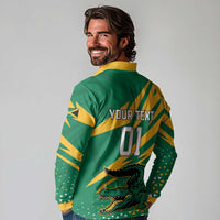Custom Jamaica Cricket Tallawahs Long Sleeve Polo Shirt Fi Wi Tallawahs Champions - Wonder Print Shop
