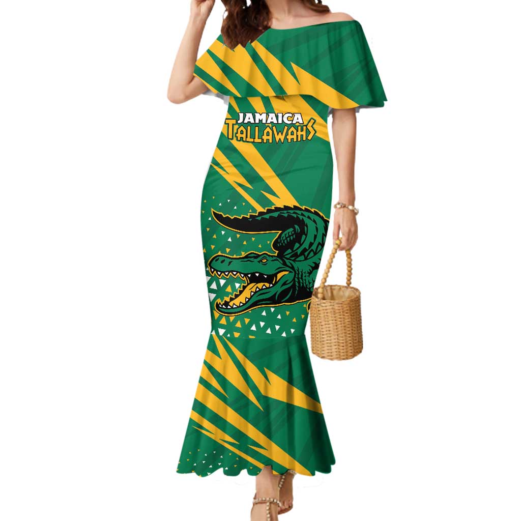 Custom Jamaica Cricket Tallawahs Mermaid Dress Fi Wi Tallawahs Champions - Wonder Print Shop