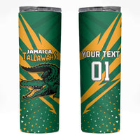 Custom Jamaica Cricket Tallawahs Skinny Tumbler Fi Wi Tallawahs Champions - Wonder Print Shop