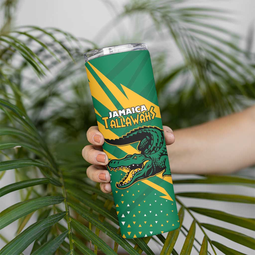Custom Jamaica Cricket Tallawahs Skinny Tumbler Fi Wi Tallawahs Champions - Wonder Print Shop