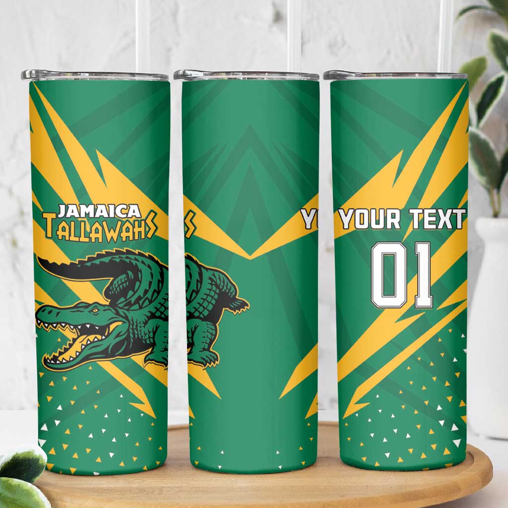 Custom Jamaica Cricket Tallawahs Skinny Tumbler Fi Wi Tallawahs Champions - Wonder Print Shop