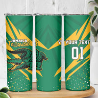 Custom Jamaica Cricket Tallawahs Skinny Tumbler Fi Wi Tallawahs Champions - Wonder Print Shop