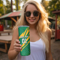 Custom Jamaica Cricket Tallawahs Skinny Tumbler Fi Wi Tallawahs Champions - Wonder Print Shop