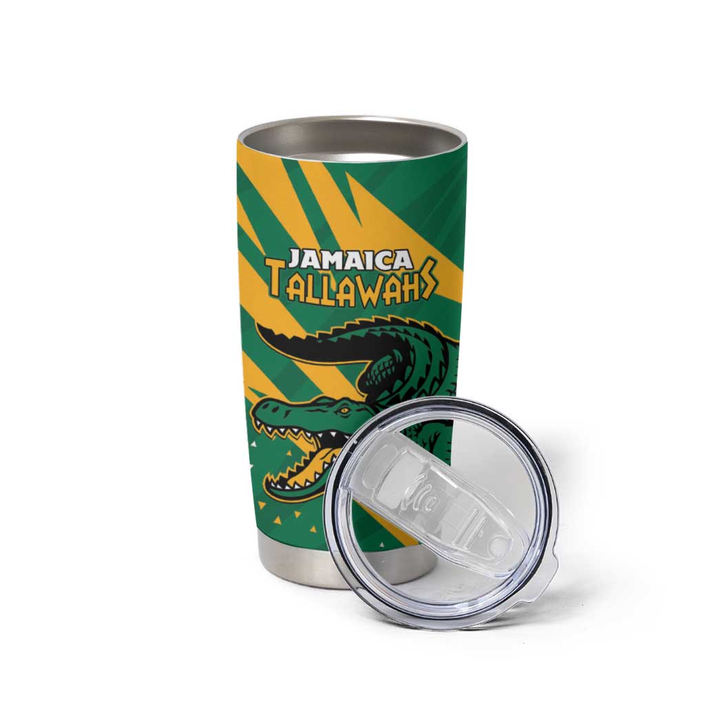 Custom Jamaica Cricket Tallawahs Tumbler Cup Fi Wi Tallawahs Champions - Wonder Print Shop