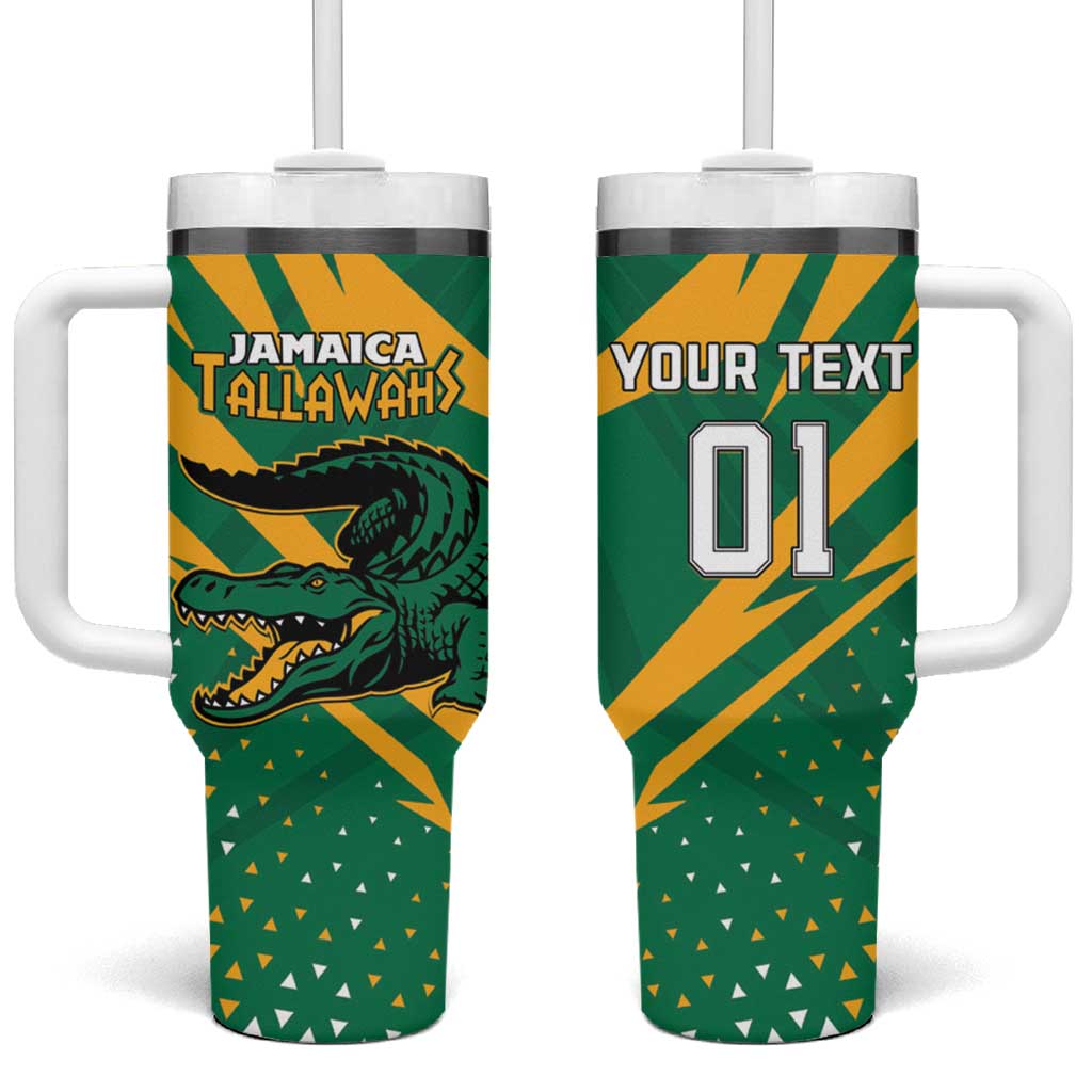 Custom Jamaica Cricket Tallawahs Tumbler With Handle Fi Wi Tallawahs Champions - Wonder Print Shop