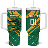 Custom Jamaica Cricket Tallawahs Tumbler With Handle Fi Wi Tallawahs Champions - Wonder Print Shop