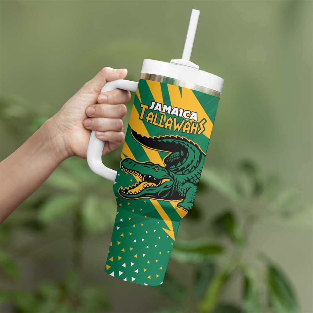 Custom Jamaica Cricket Tallawahs Tumbler With Handle Fi Wi Tallawahs Champions - Wonder Print Shop