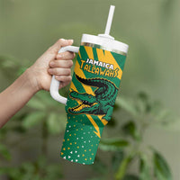 Custom Jamaica Cricket Tallawahs Tumbler With Handle Fi Wi Tallawahs Champions - Wonder Print Shop