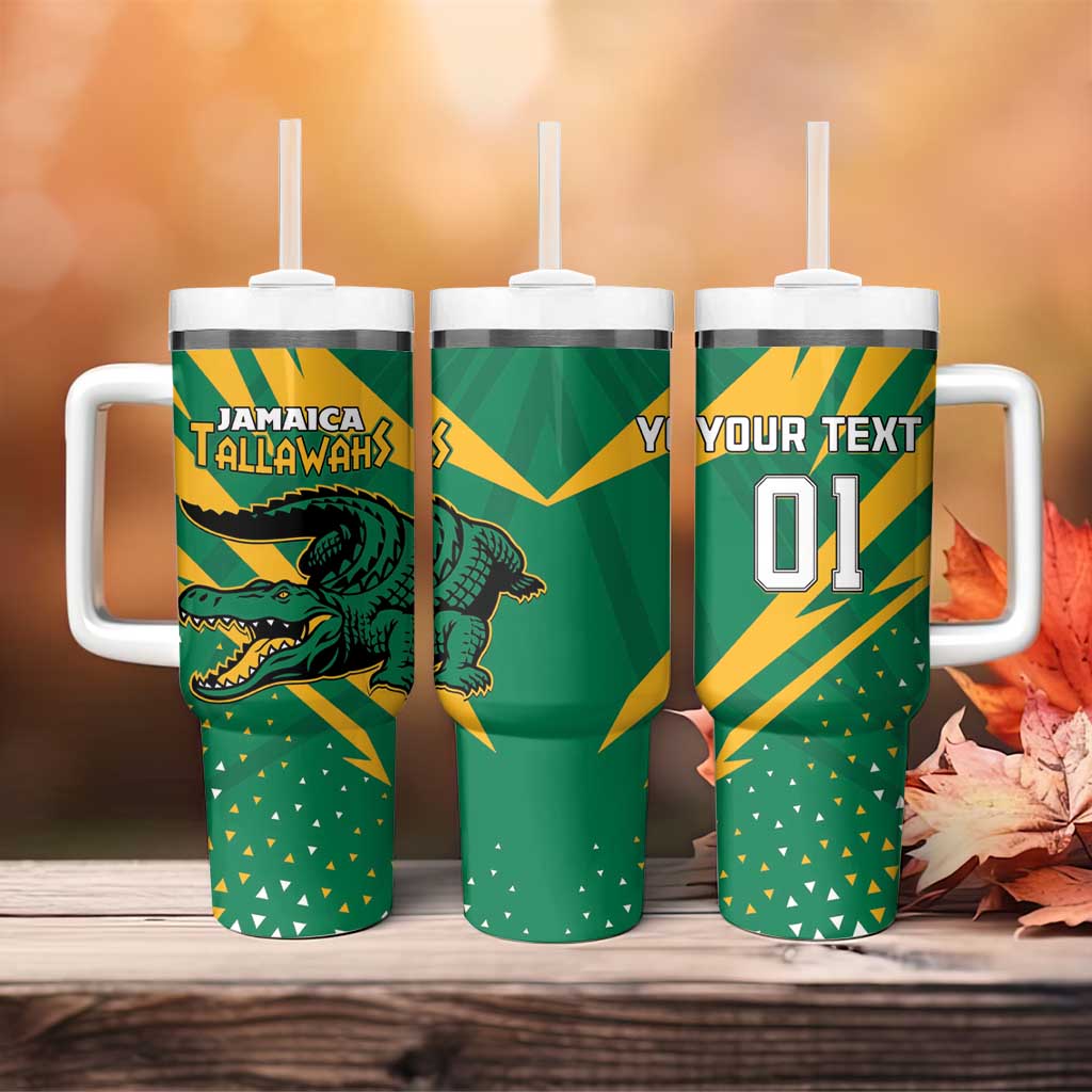 Custom Jamaica Cricket Tallawahs Tumbler With Handle Fi Wi Tallawahs Champions - Wonder Print Shop