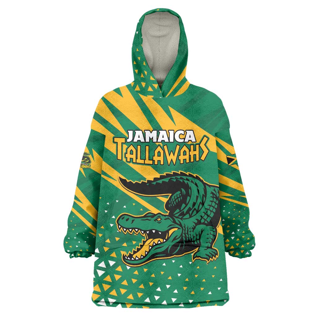 Custom Jamaica Cricket Tallawahs Wearable Blanket Hoodie Fi Wi Tallawahs Champions - Wonder Print Shop