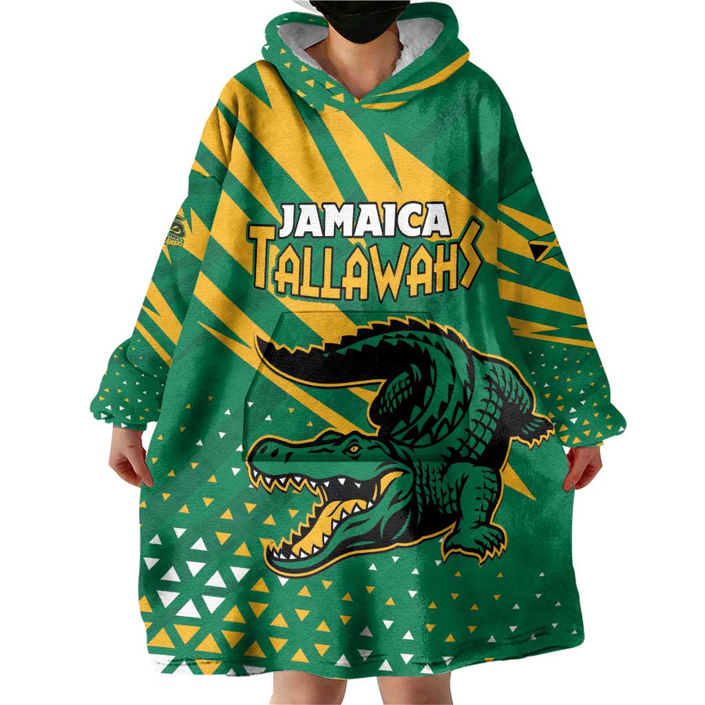 Custom Jamaica Cricket Tallawahs Wearable Blanket Hoodie Fi Wi Tallawahs Champions - Wonder Print Shop