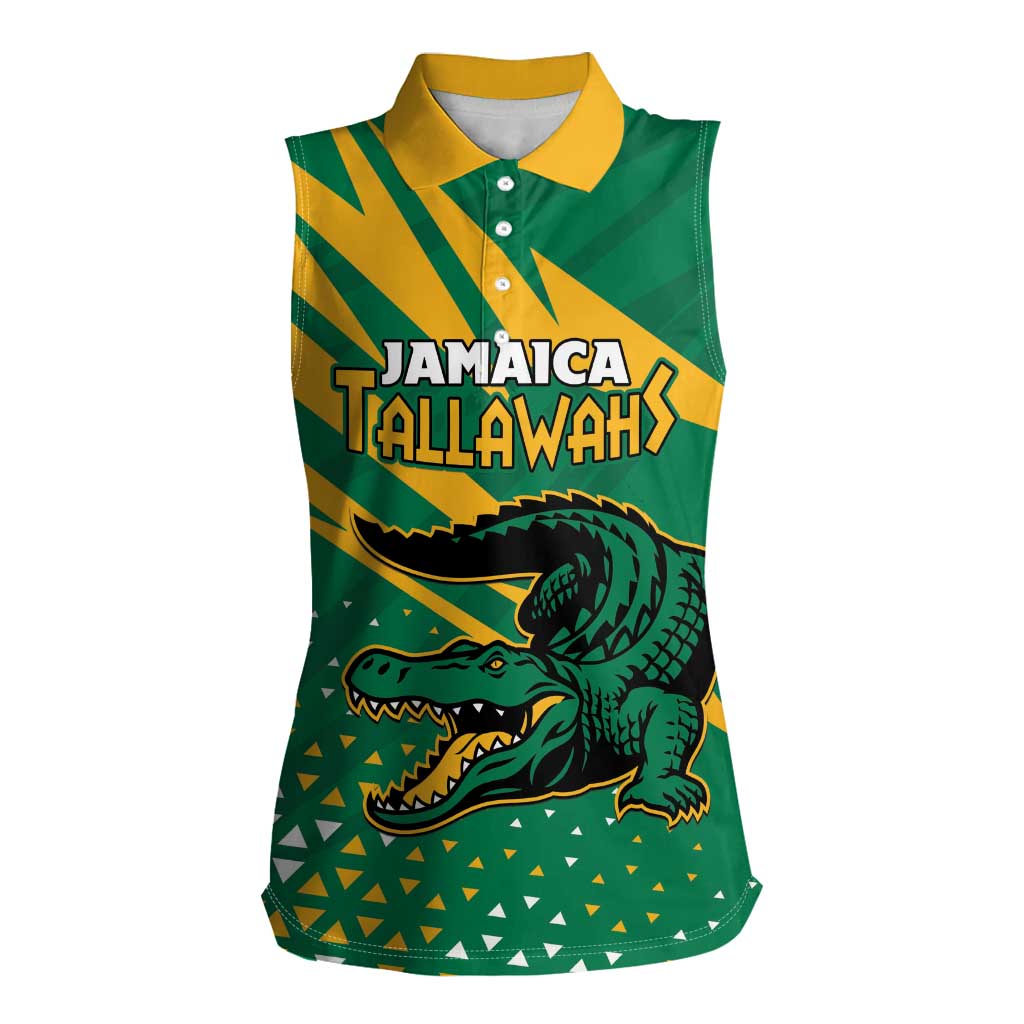 Custom Jamaica Cricket Tallawahs Women Sleeveless Polo Shirt Fi Wi Tallawahs Champions - Wonder Print Shop