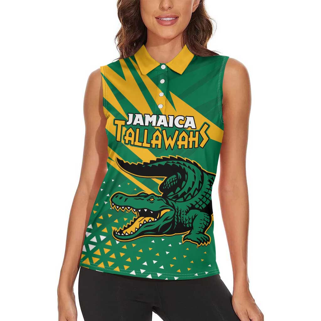 Custom Jamaica Cricket Tallawahs Women Sleeveless Polo Shirt Fi Wi Tallawahs Champions - Wonder Print Shop