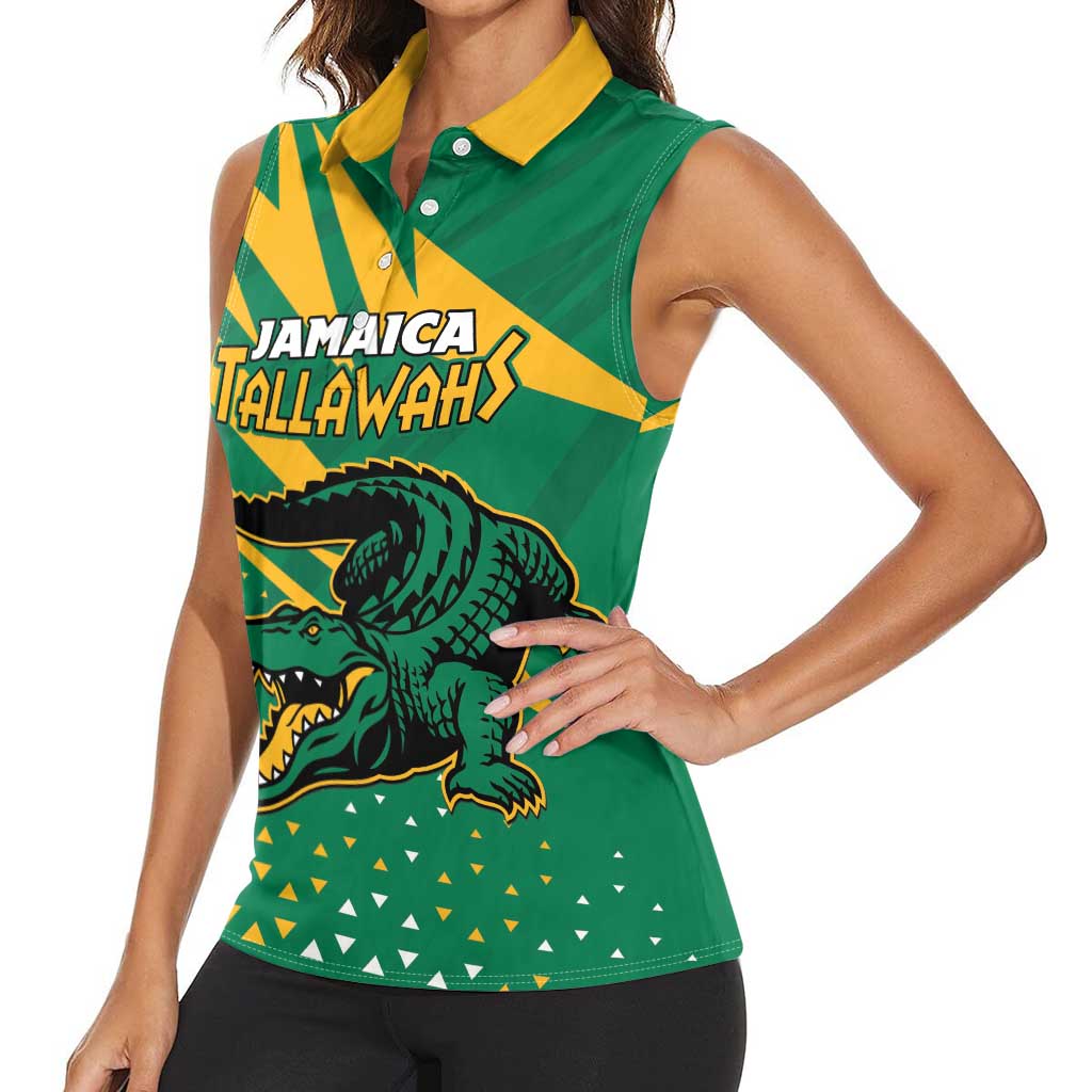 Custom Jamaica Cricket Tallawahs Women Sleeveless Polo Shirt Fi Wi Tallawahs Champions - Wonder Print Shop