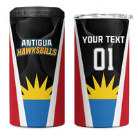 Custom Antigua Cricket Hawksbills 4 in 1 Can Cooler Tumbler Each Endeavouring All Achieving - Wonder Print Shop
