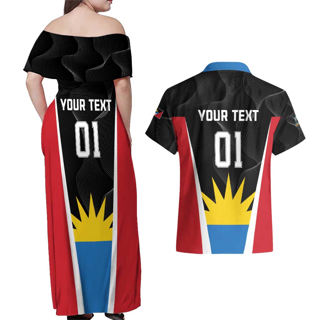 Custom Antigua Cricket Hawksbills Couples Matching Off Shoulder Maxi Dress and Hawaiian Shirt Each Endeavouring All Achieving - Wonder Print Shop