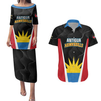 Custom Antigua Cricket Hawksbills Couples Matching Puletasi and Hawaiian Shirt Each Endeavouring All Achieving - Wonder Print Shop