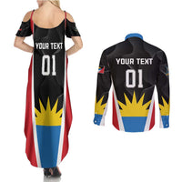 Custom Antigua Cricket Hawksbills Couples Matching Summer Maxi Dress and Long Sleeve Button Shirt Each Endeavouring All Achieving - Wonder Print Shop