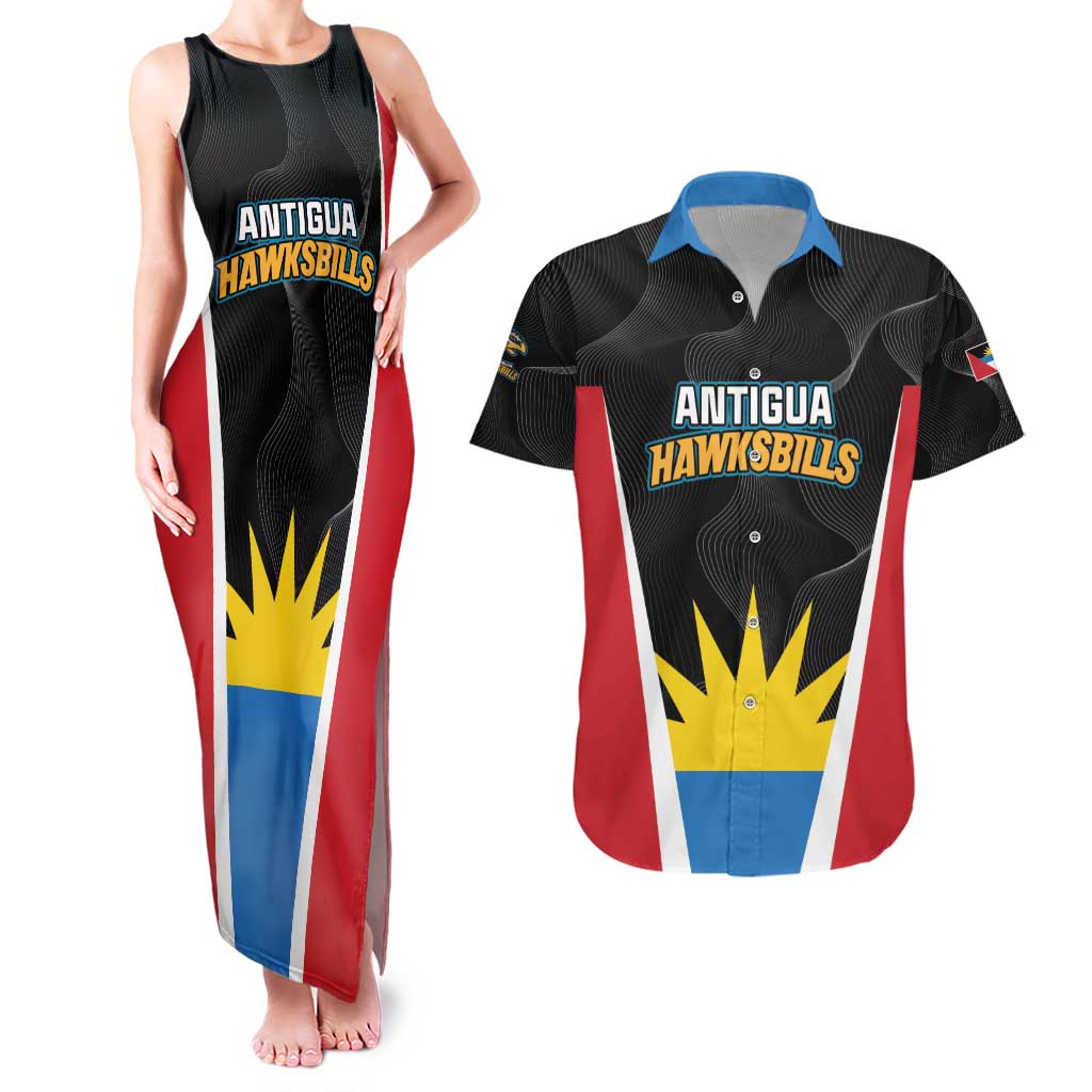 Custom Antigua Cricket Hawksbills Couples Matching Tank Maxi Dress and Hawaiian Shirt Each Endeavouring All Achieving - Wonder Print Shop