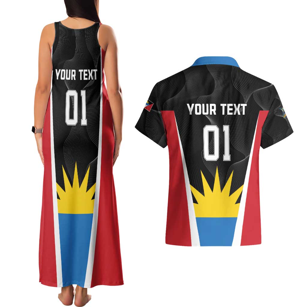 Custom Antigua Cricket Hawksbills Couples Matching Tank Maxi Dress and Hawaiian Shirt Each Endeavouring All Achieving - Wonder Print Shop