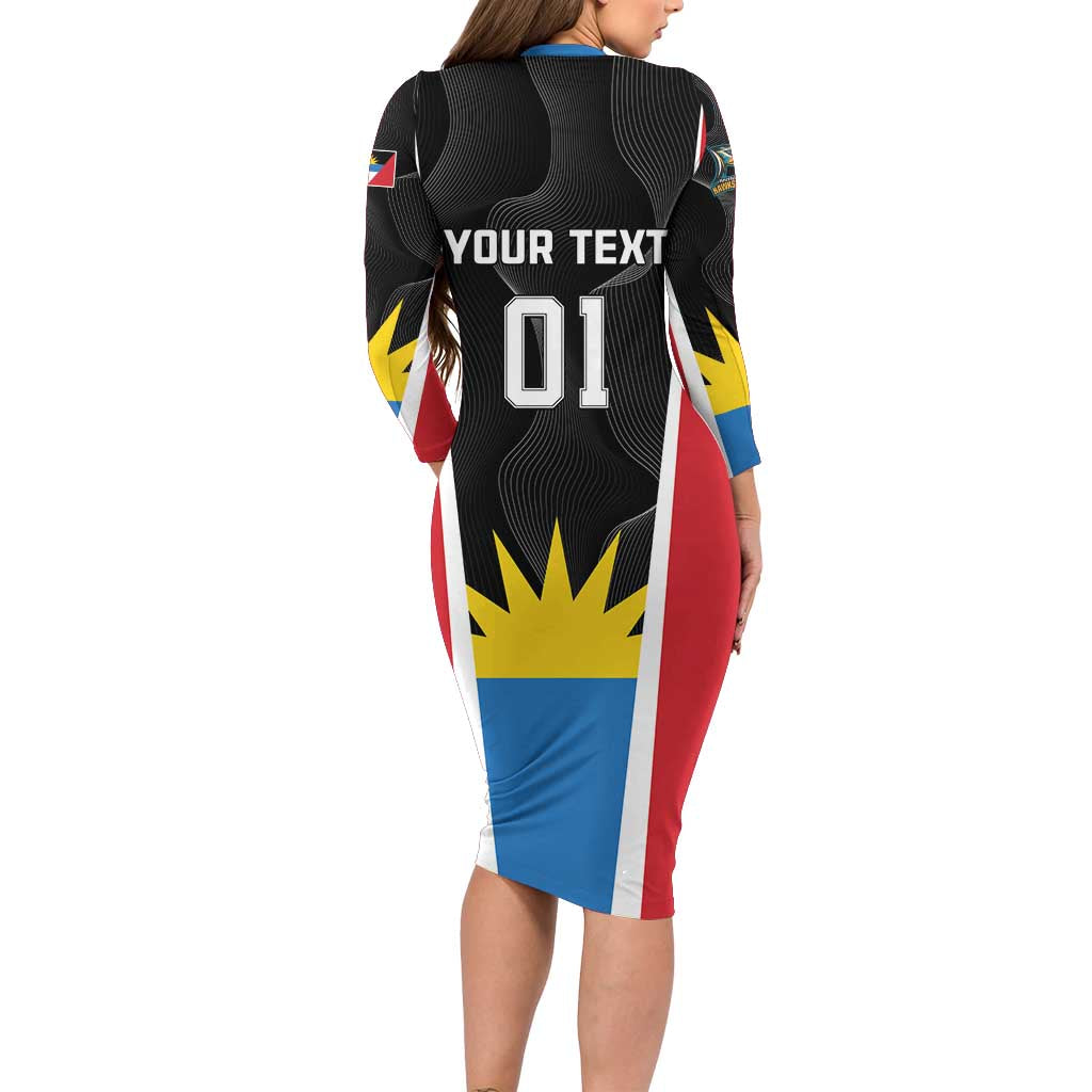 Custom Antigua Cricket Hawksbills Family Matching Long Sleeve Bodycon Dress and Hawaiian Shirt Each Endeavouring All Achieving - Wonder Print Shop