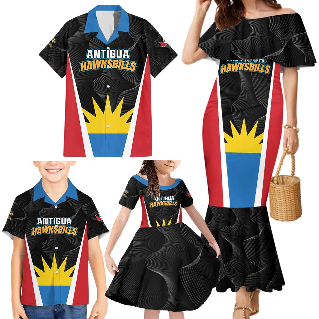 Custom Antigua Cricket Hawksbills Family Matching Mermaid Dress and Hawaiian Shirt Each Endeavouring All Achieving - Wonder Print Shop