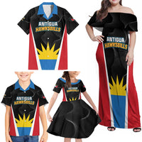 Custom Antigua Cricket Hawksbills Family Matching Off Shoulder Maxi Dress and Hawaiian Shirt Each Endeavouring All Achieving - Wonder Print Shop
