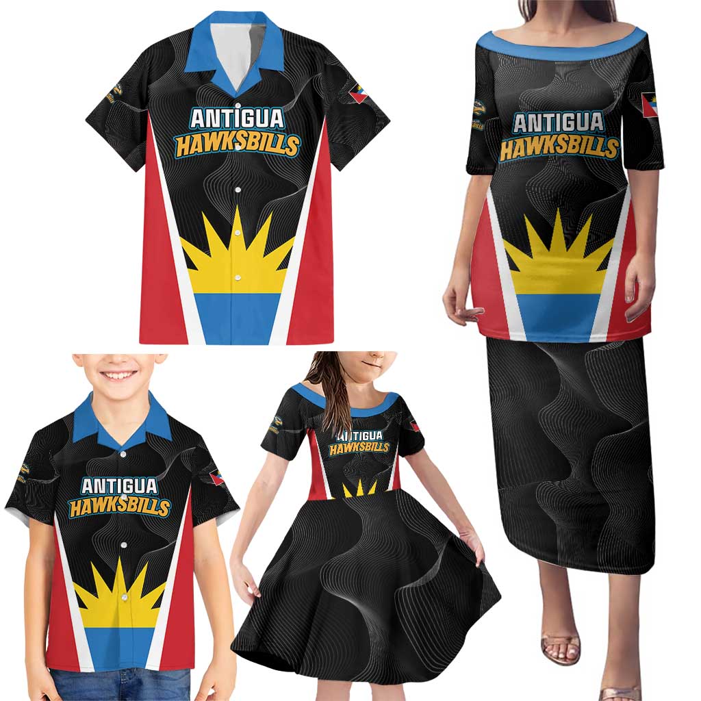 Custom Antigua Cricket Hawksbills Family Matching Puletasi and Hawaiian Shirt Each Endeavouring All Achieving - Wonder Print Shop