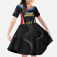 Custom Antigua Cricket Hawksbills Family Matching Short Sleeve Bodycon Dress and Hawaiian Shirt Each Endeavouring All Achieving - Wonder Print Shop