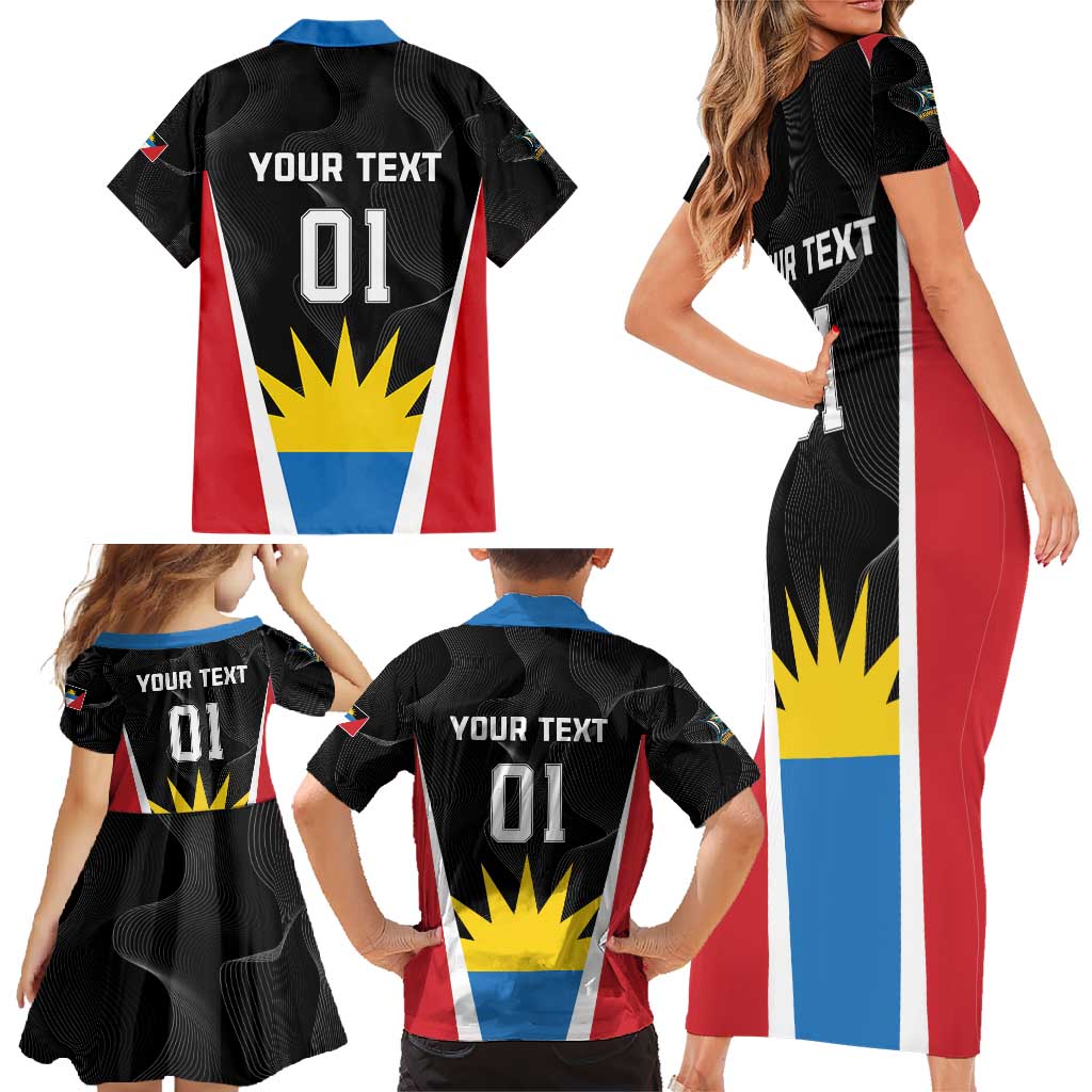 Custom Antigua Cricket Hawksbills Family Matching Short Sleeve Bodycon Dress and Hawaiian Shirt Each Endeavouring All Achieving - Wonder Print Shop