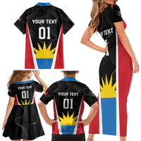 Custom Antigua Cricket Hawksbills Family Matching Short Sleeve Bodycon Dress and Hawaiian Shirt Each Endeavouring All Achieving - Wonder Print Shop