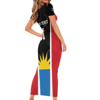 Custom Antigua Cricket Hawksbills Family Matching Short Sleeve Bodycon Dress and Hawaiian Shirt Each Endeavouring All Achieving - Wonder Print Shop