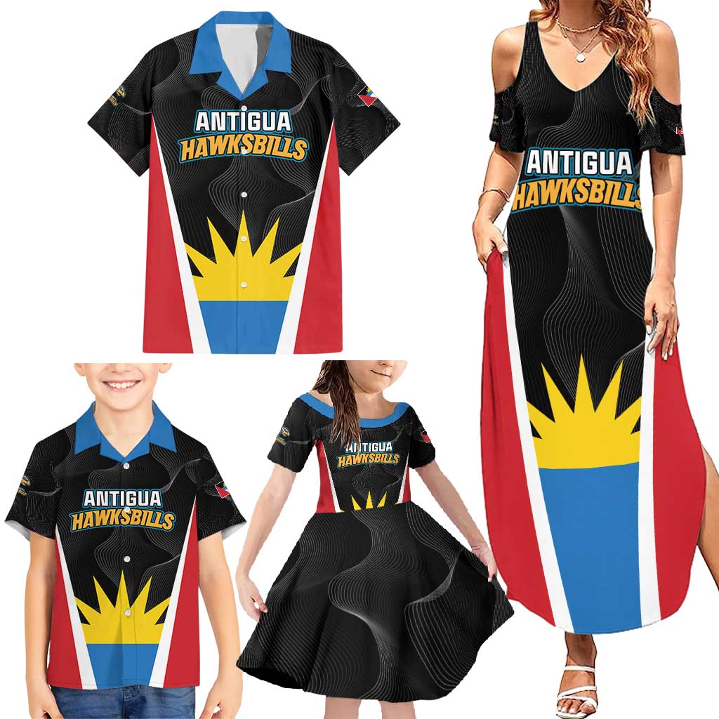 Custom Antigua Cricket Hawksbills Family Matching Summer Maxi Dress and Hawaiian Shirt Each Endeavouring All Achieving - Wonder Print Shop