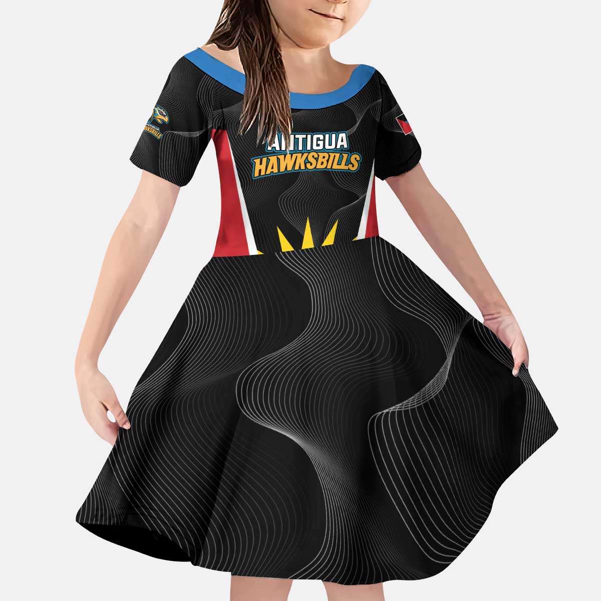Custom Antigua Cricket Hawksbills Kid Short Sleeve Dress Each Endeavouring All Achieving - Wonder Print Shop